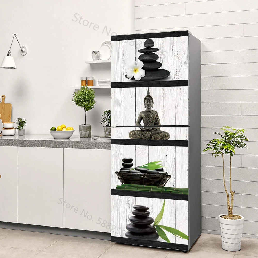 Buddha Art Vinyl Fridge Sticke - Full Cover Adhesive 评论和价格